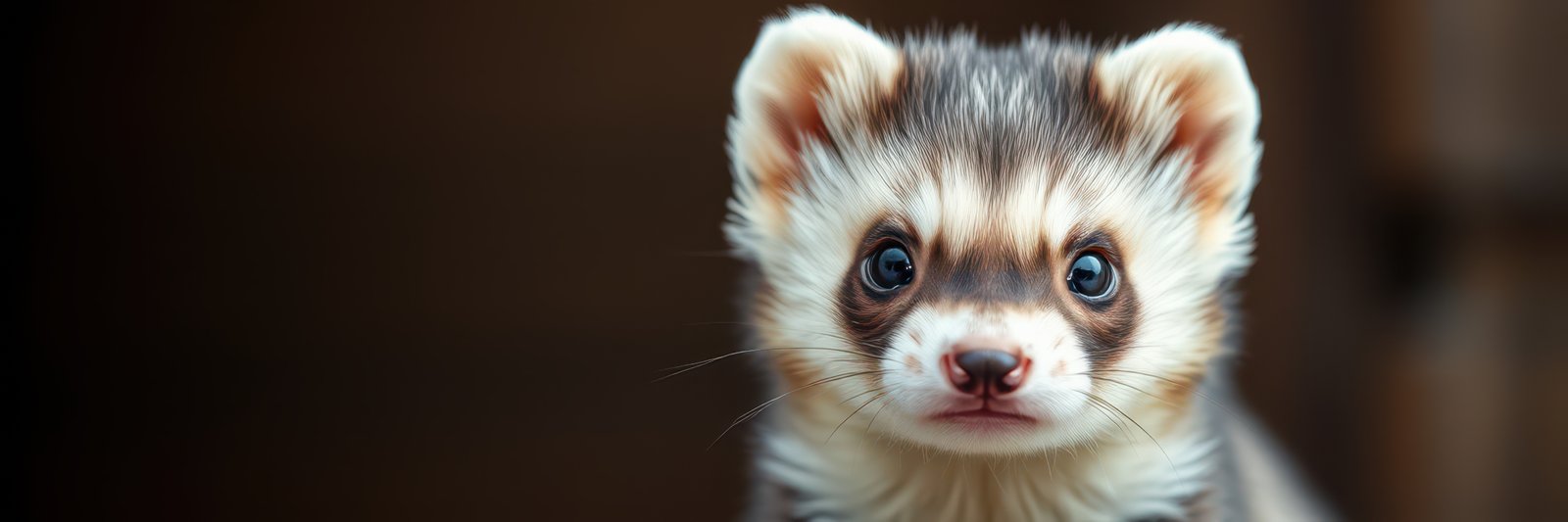 Cute ferret with a curious expression in a cozy indoor setting while exploring its surroundings